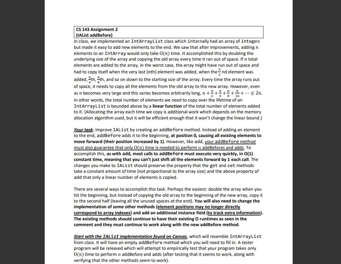  Second Image is starting code thanks for the help CS 143