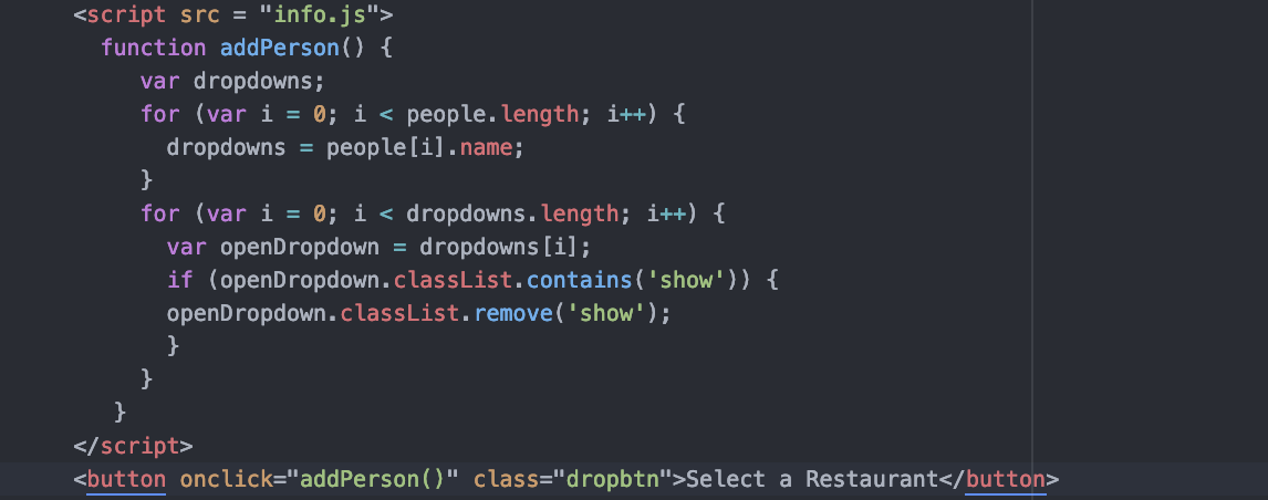 HTML Coding I have a file named info.js and it has 3