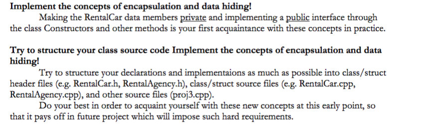 store car information struct RentalCar { // Data member to store data