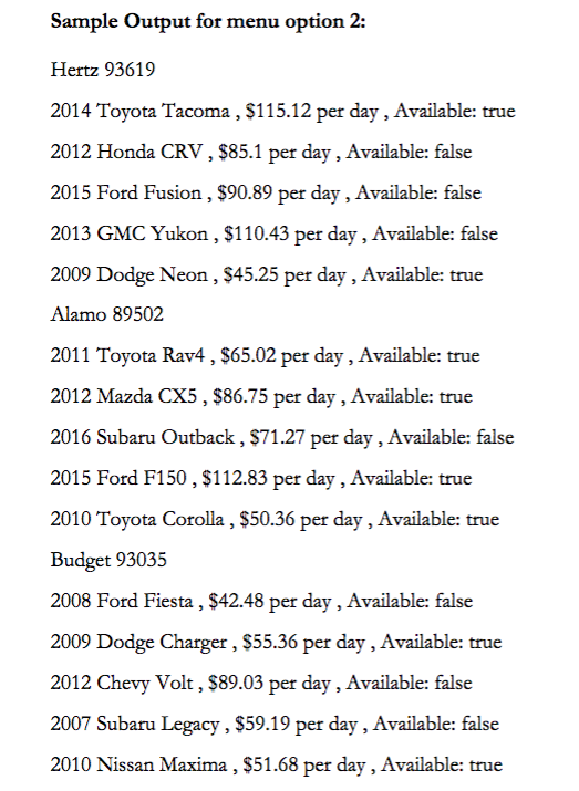 int year; char make[MAXCHAR]; char model[MAXCHAR]; float price; bool available; };// End