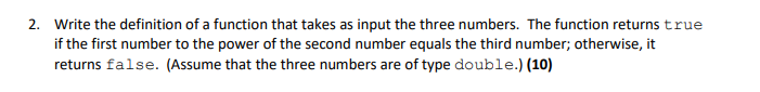 How to solve this in C++? 2. Write the definition of a