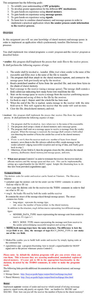  Programming Assignment This assignment has the following goals: To solidify your