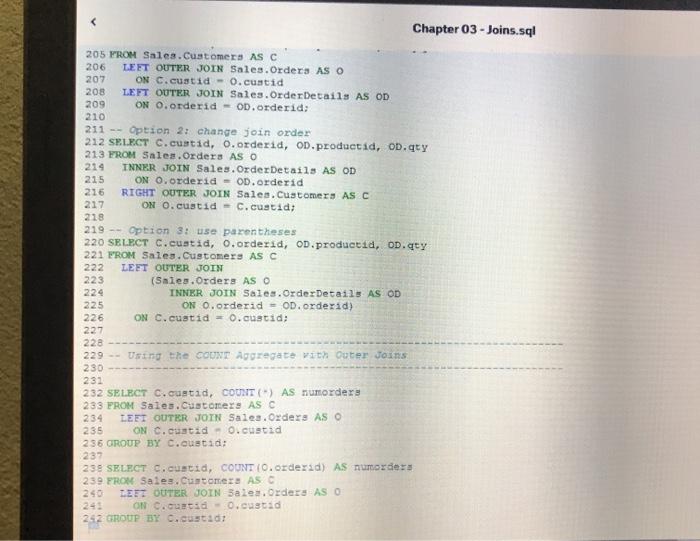 queriesusing Northwinds2019TSQLVS Create screen shots of the execution of the examples Submit