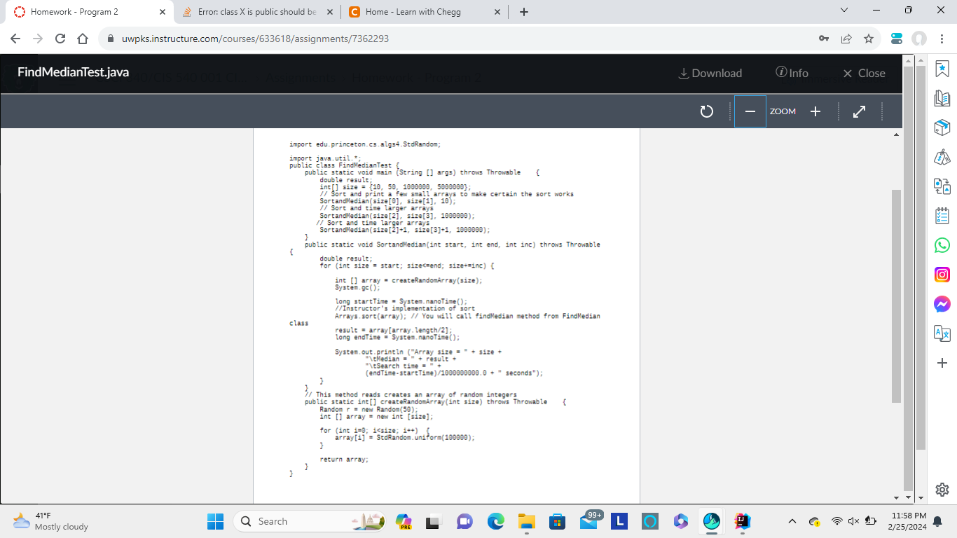  why am i not getting the expected output? Excpected: Array size