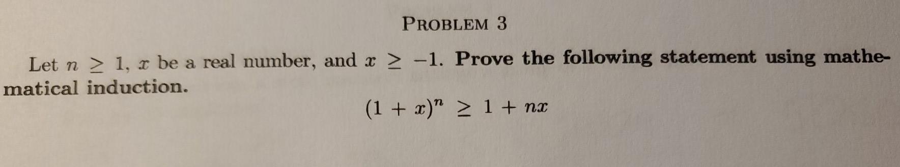 PROBLEM 3 Let n > 1, z be a real number,