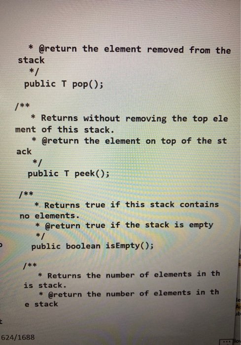 /** * Defines the interface to a stack colle ction. i er