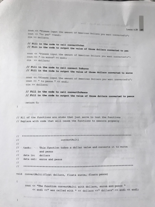 convertmoney.epp from the Lab 6.2 folder. The code is as follows include