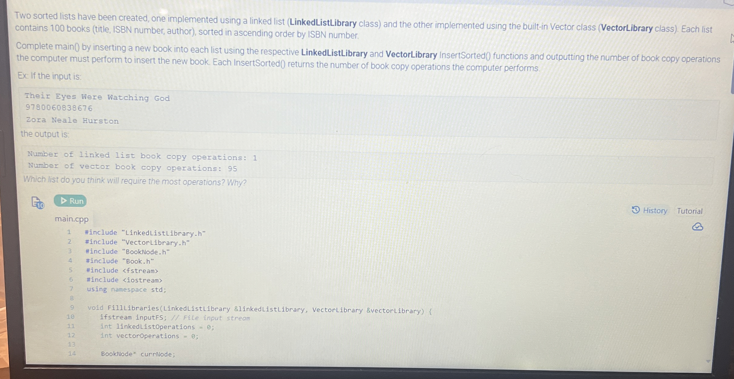  Two sorted lists have been created, one implemented using a linked