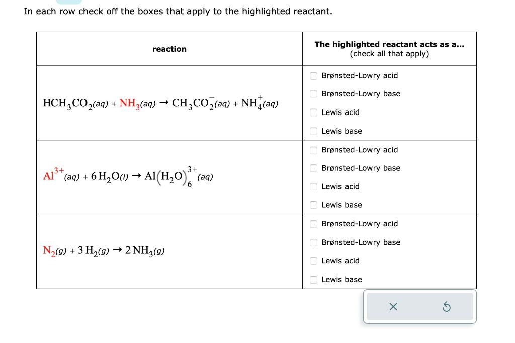  In each row check off the boxes that apply to the