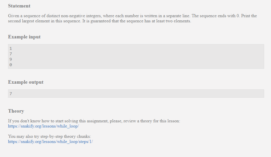 Need help with python coding Statement Given a sequence of distinct non-negative