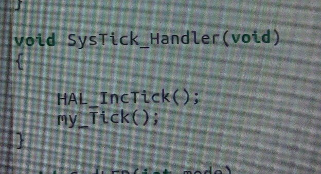 in the c function SysTick_Handler found in main.c, blink one of the