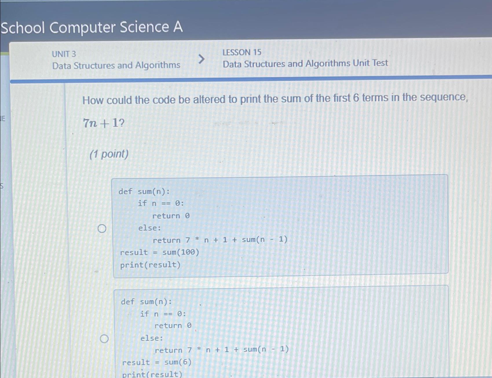  School Computer Science A UNIT 3 LESSON 15 Data Structures and
