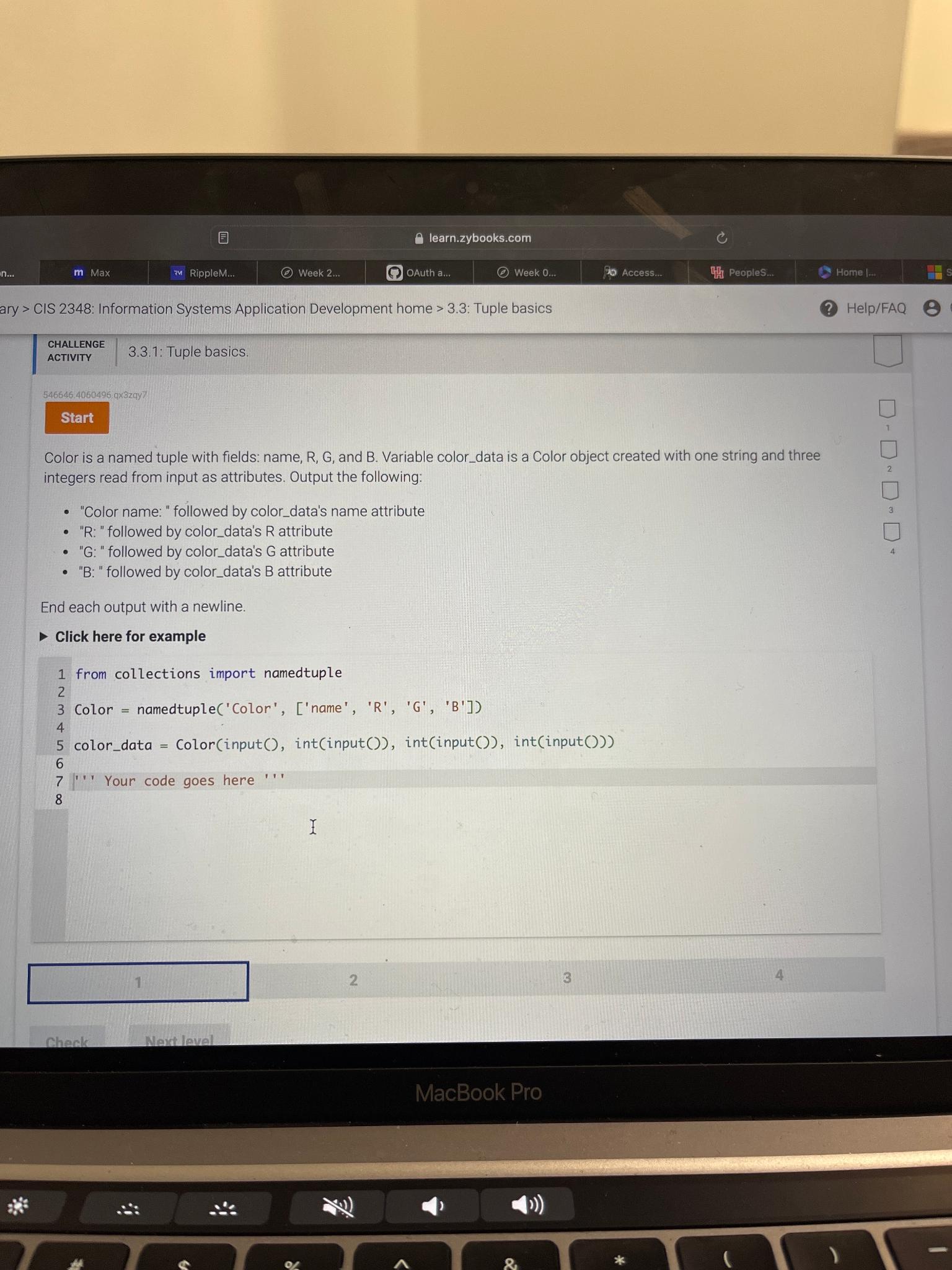  ary > CIS 2348: Information Systems Application Development home >3.3: Tuple
