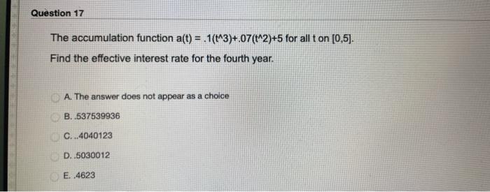  Use formula to solve this problem (No Excel Please) Question 17