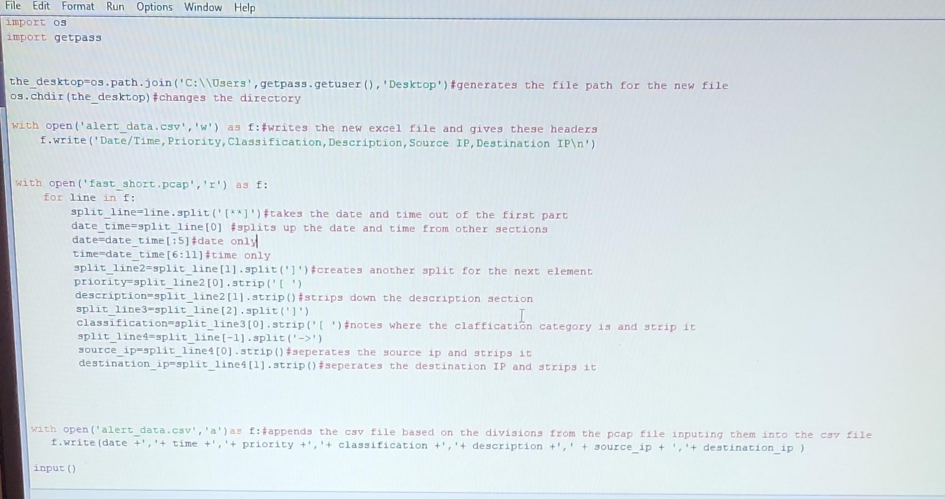  why am I only getting one line or output instead of