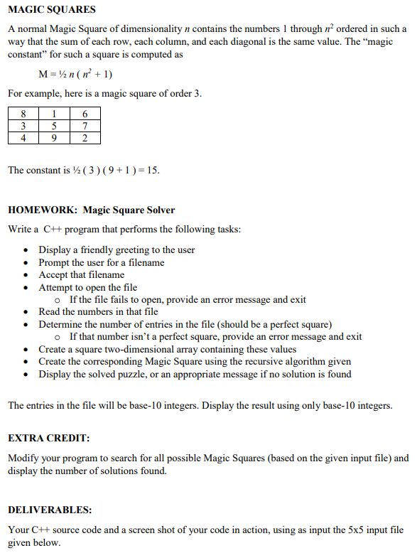 solve MagicSquares from a text file, but I'm struggling with the solvePuzzle
