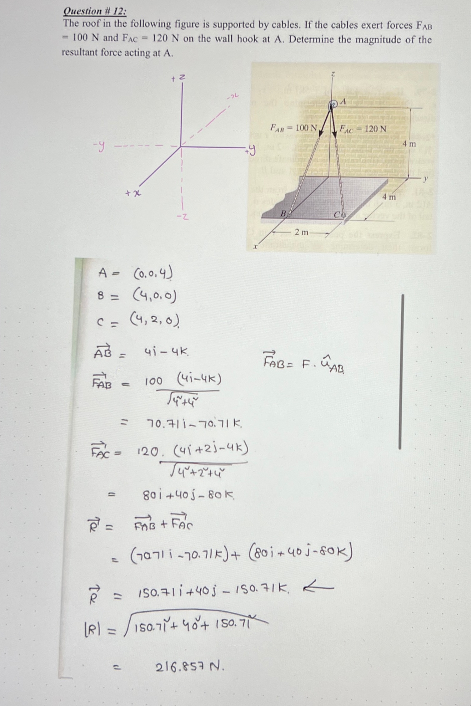  Explain How did we get the points for A(0,0,4) B(4,0,0) C(4,2,0)