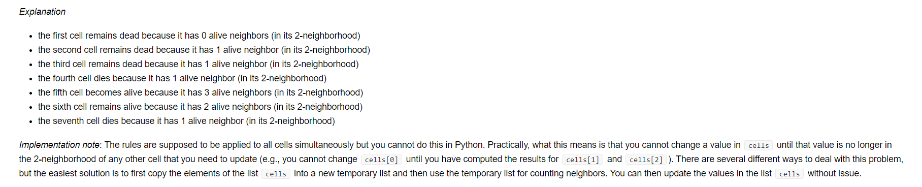 if it has 2 or 4 living neighbours in its 2-neighborhood (the
