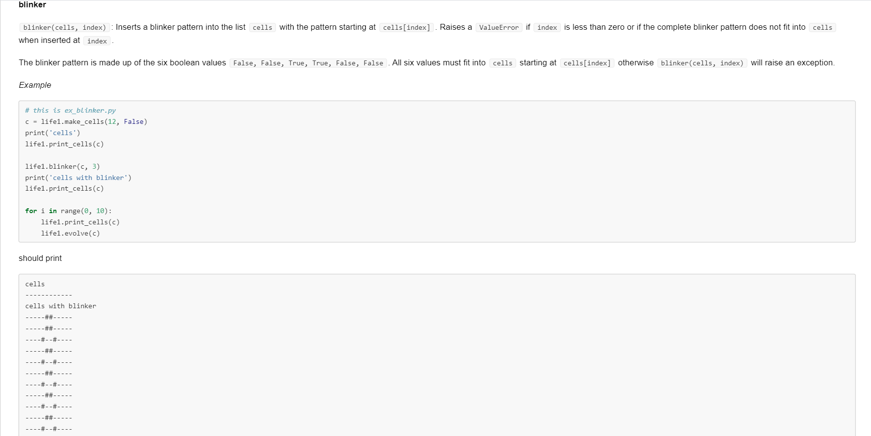 cell itself does not count towards the number of living neighbors). 2.