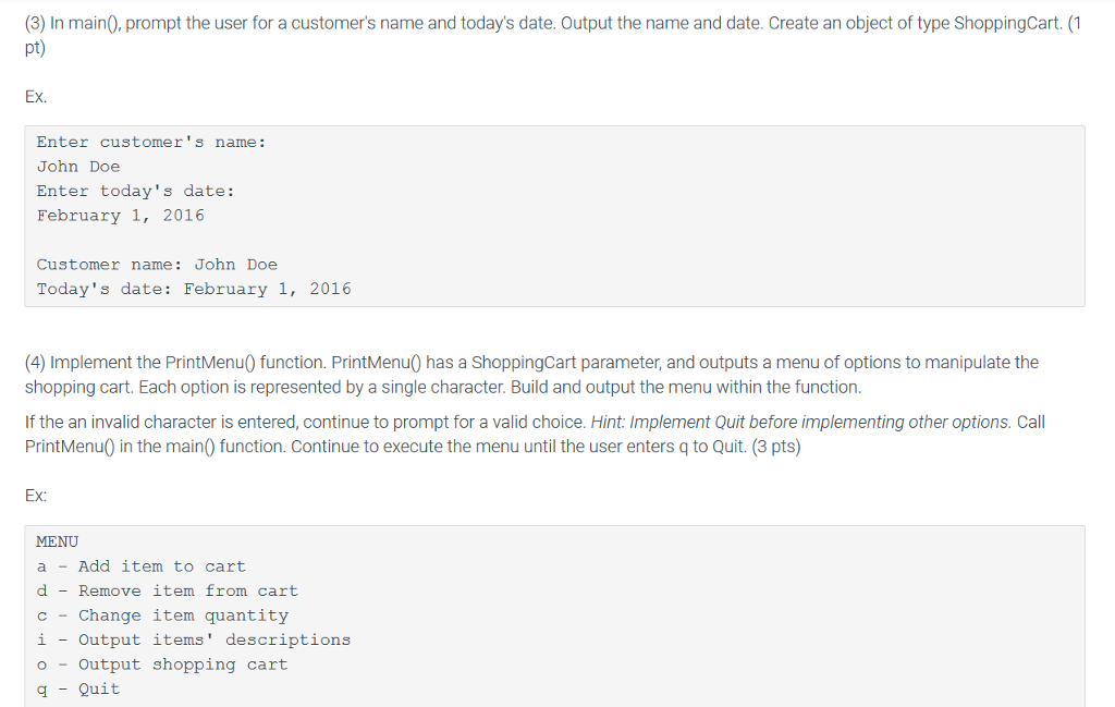 int quantity = 0; cout > menuOp; } switch(menuOp) { case 'a':