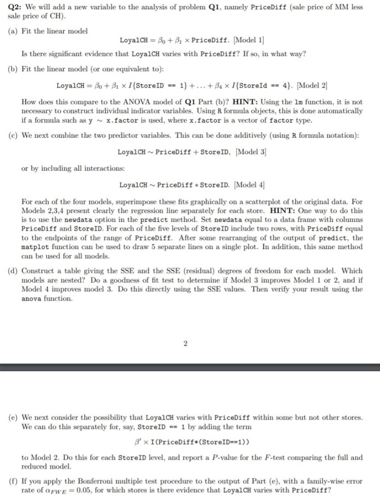  Q2: We will add a new variable to the analysis of