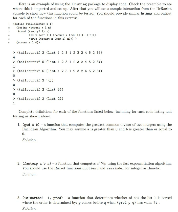 Can some one please help me with this? the functions should