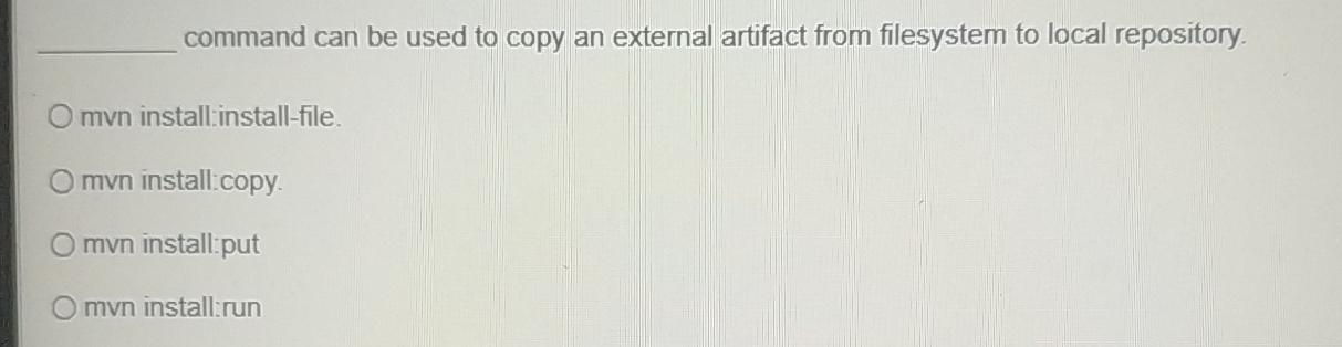  command can be used to copy an external artifact from filesystem