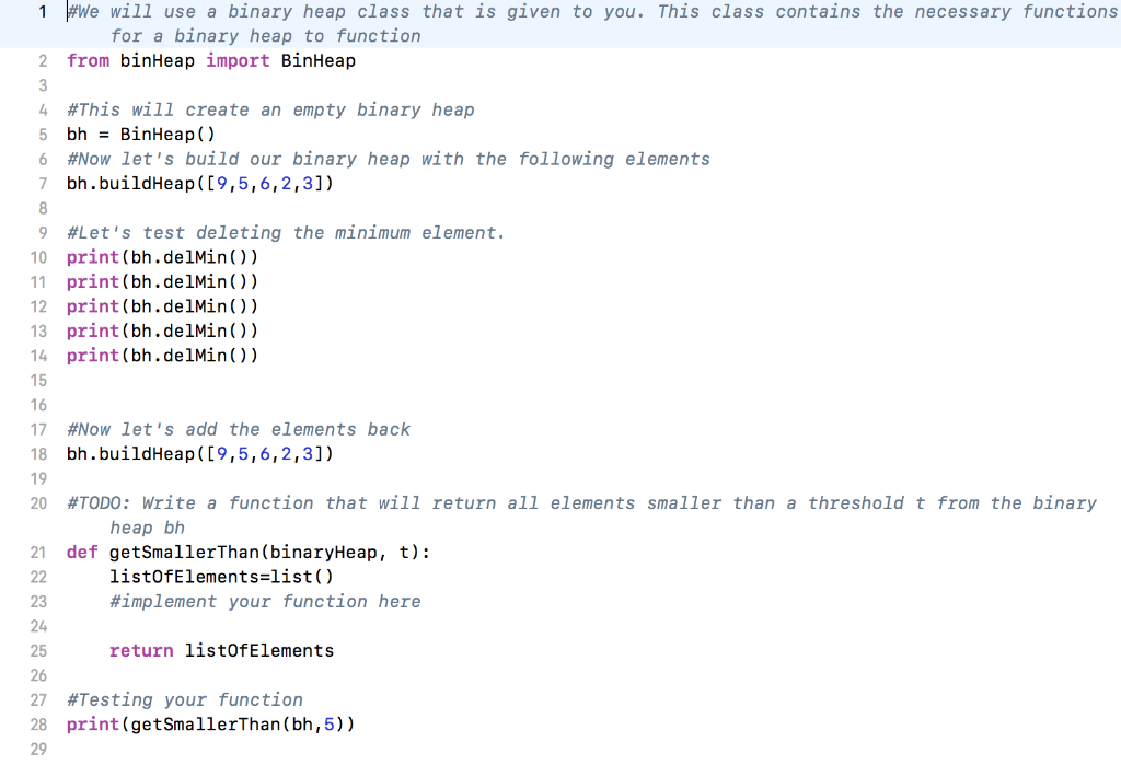 all nodes less than some value, X, in a binary heap. Your