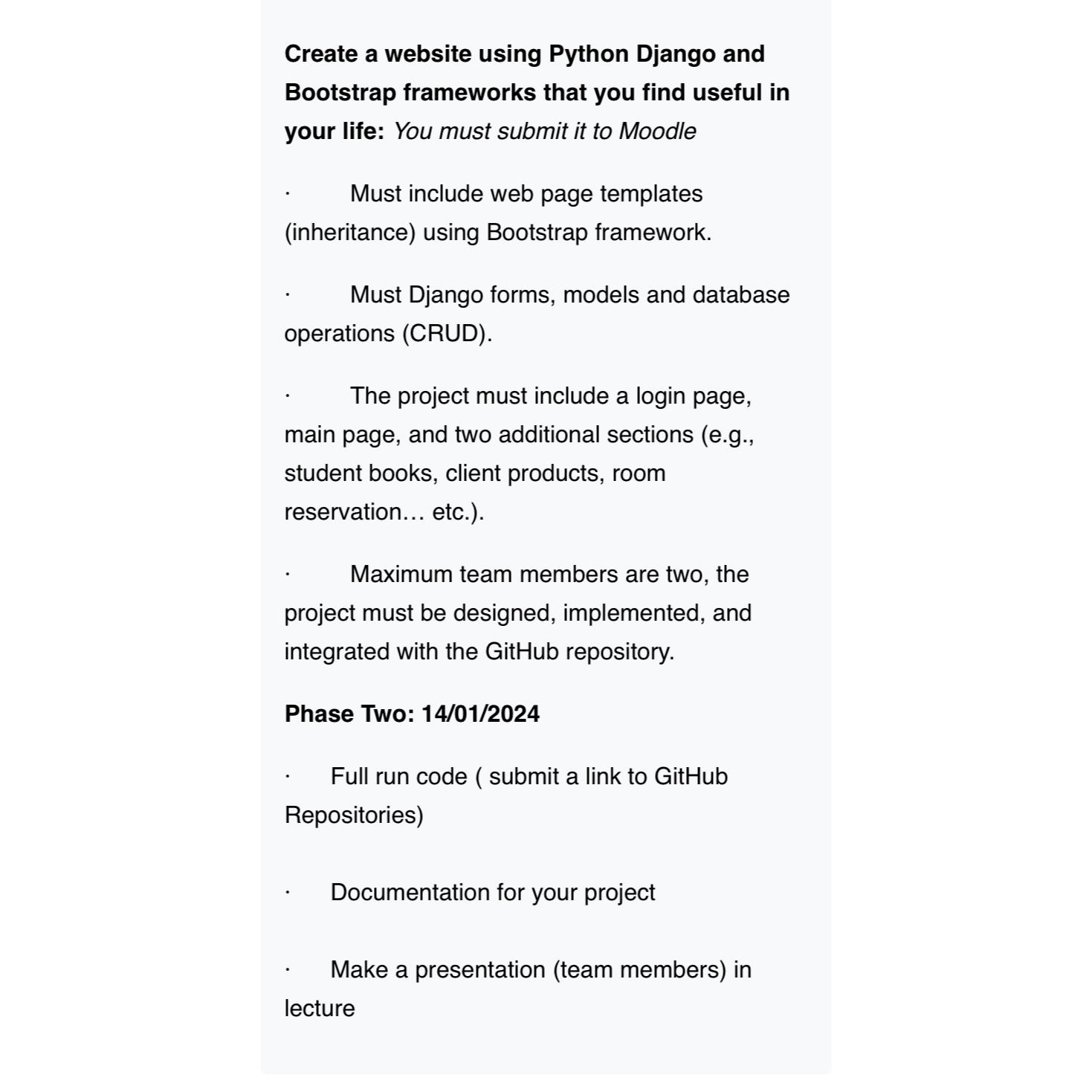  Create a website using Python Django and Bootstrap frameworks that you