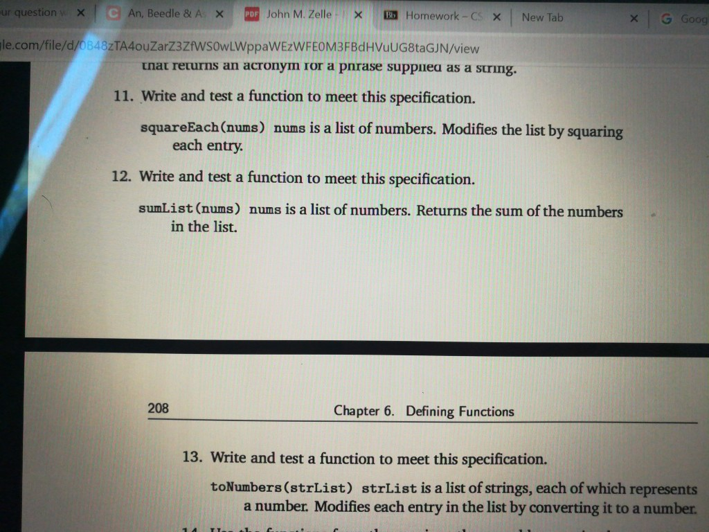 PLEASE HELP NUMBER 12 PYTHON CODE Question An, Beedle & A