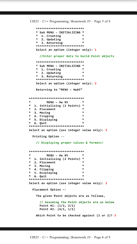 basically to create a main menu, calling submenus to initialize (to create/update),