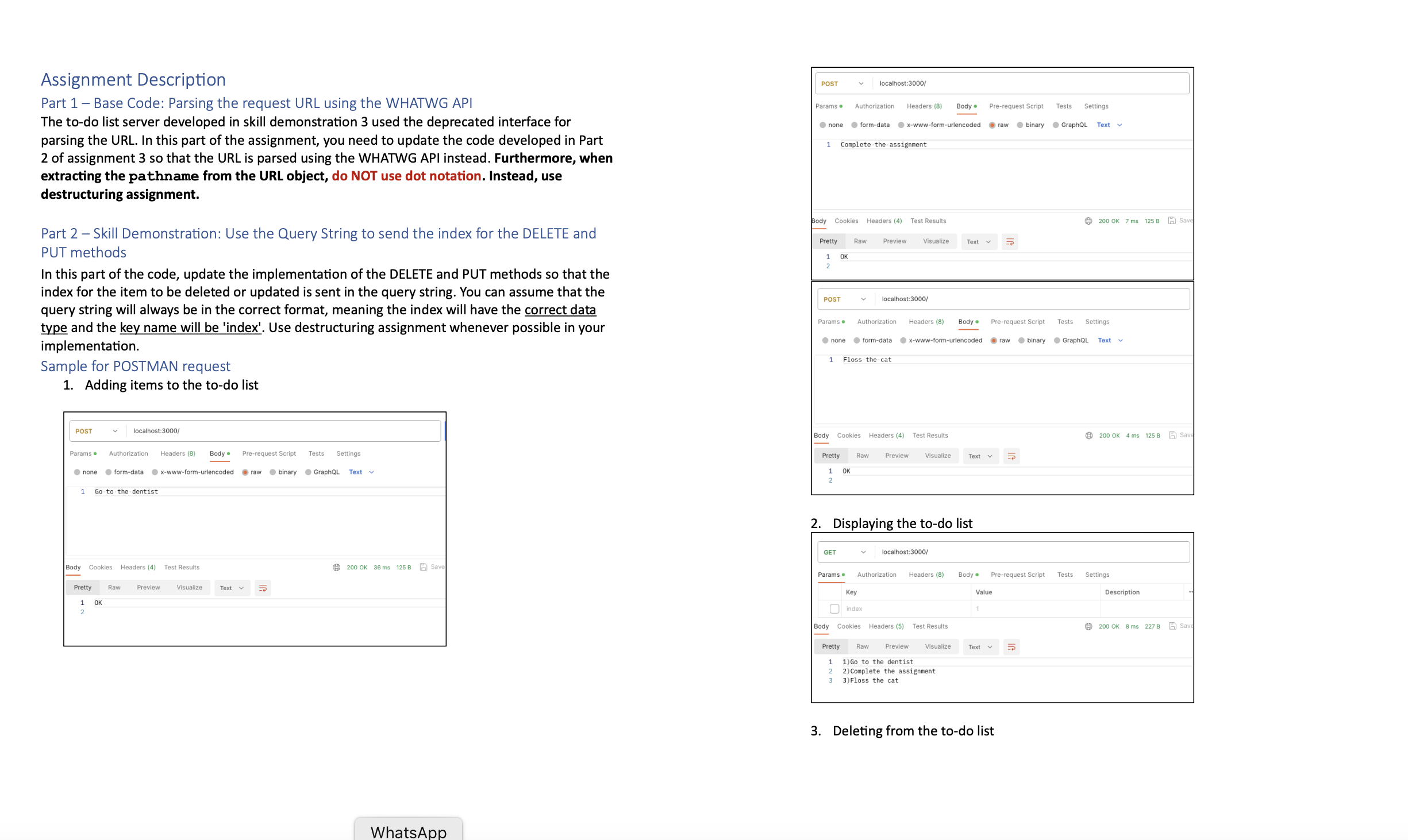  I need whole js code for part 1 and part 2.