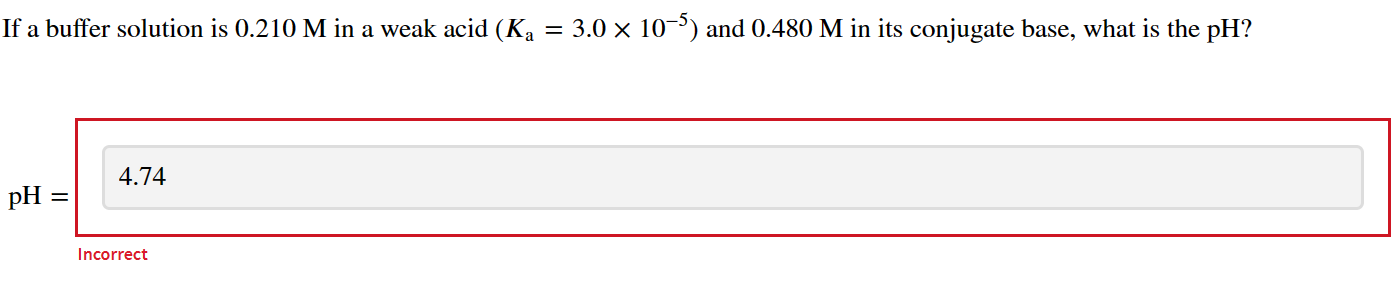 f a buffer solution is 0.210M in a weak acid (Ka=3.0105)