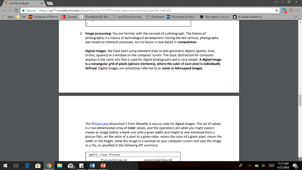 for manipulating individual pixels of * an image. The original image can