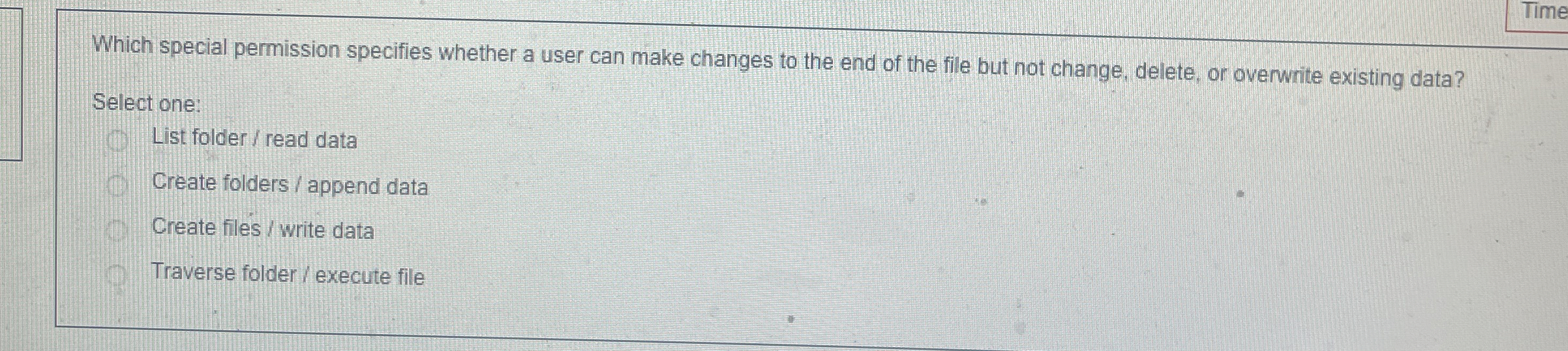  Which special permission specifies whether a user can make changes to