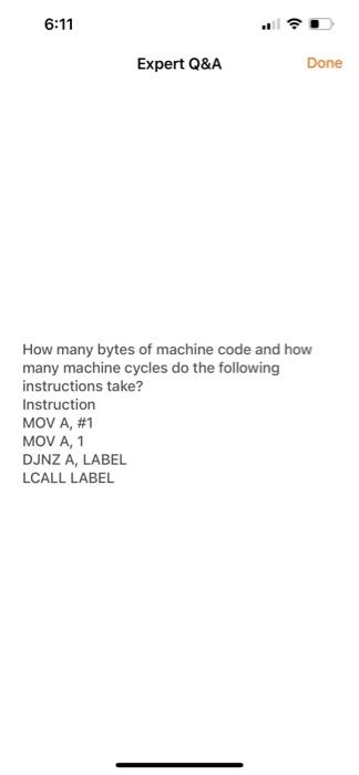for 8051!!! How many bytes of machine code and how many machine