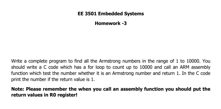 EE 3501 Embedded Systems Homework -3 Write a complete program to