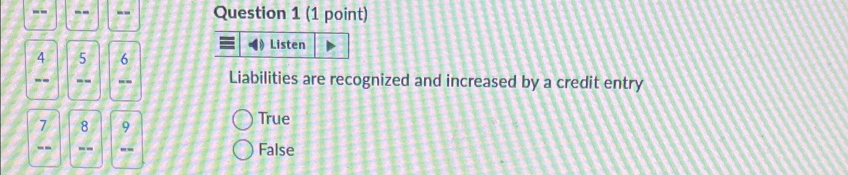  (]\end{tabular}] True False 