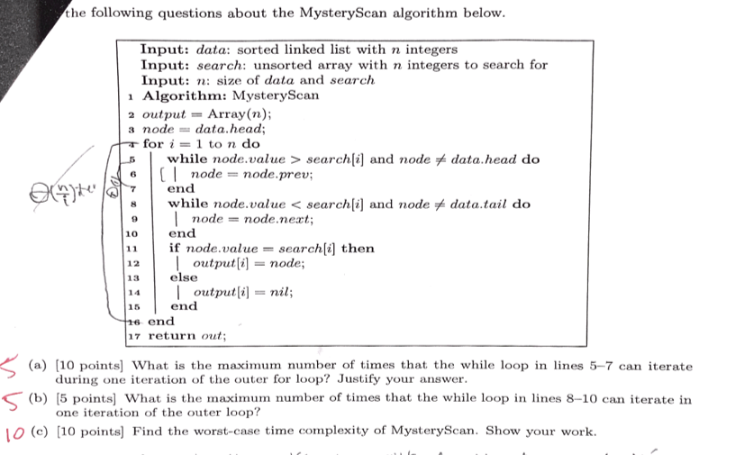  3. Question about Algorithm Analysis( Loop invariance). the following questions about