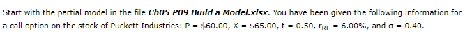 9 EX Start with the partial model in the file Ch05 PO9