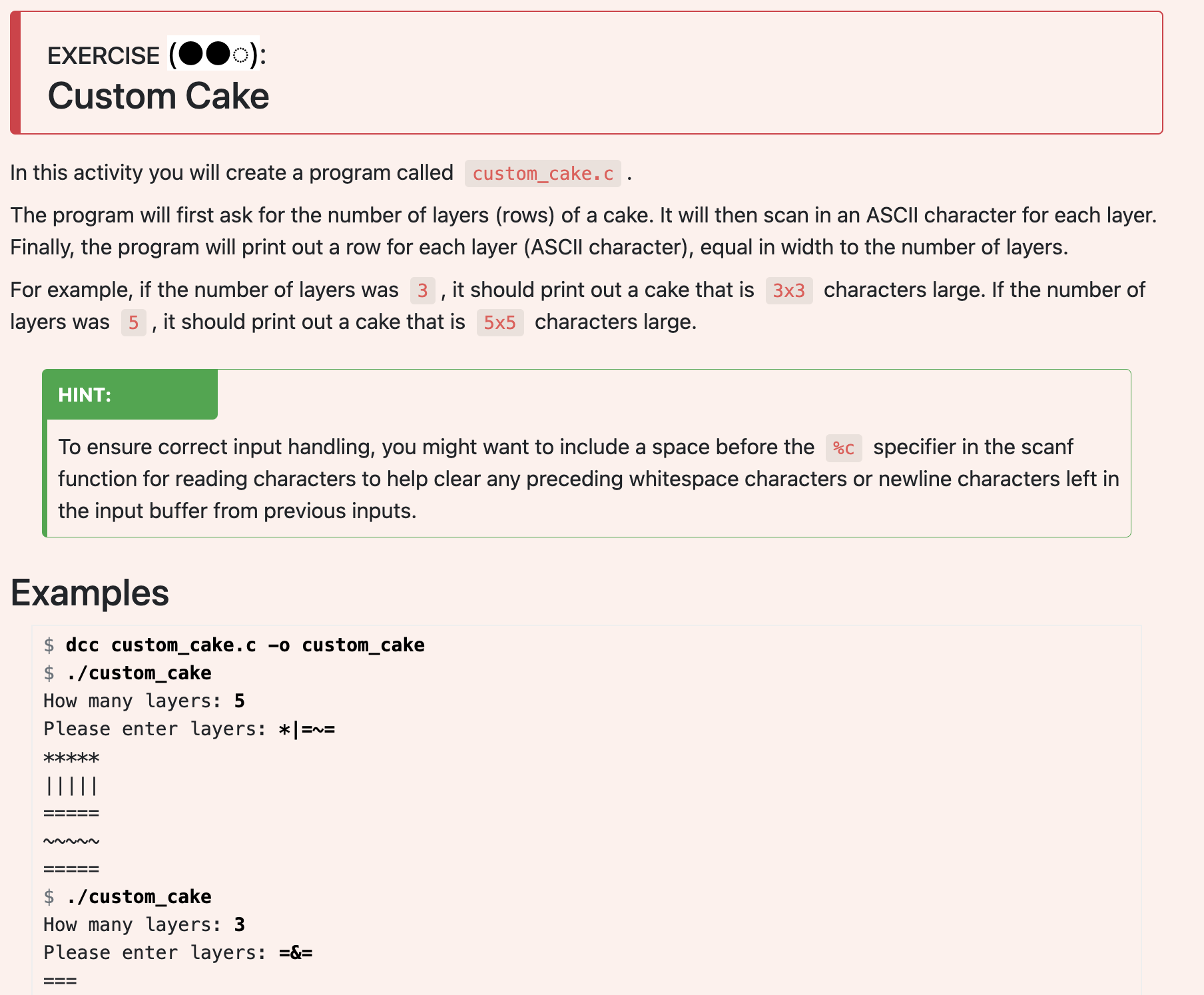  EXERCISE (O): Custom Cake In this activity you will create a
