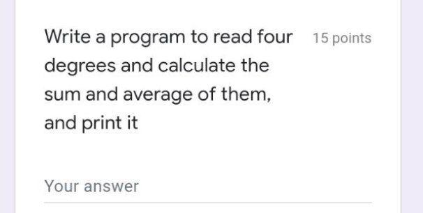 I need this Answer at half time Quickly.. c++ Write a program