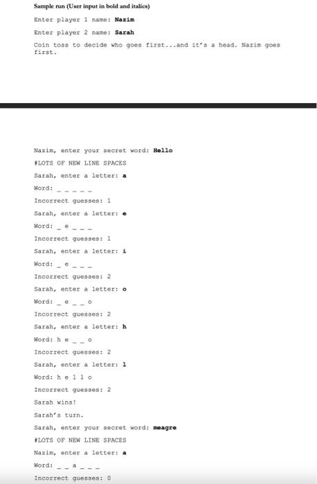 this assignment, your mission is to write a program that plays the