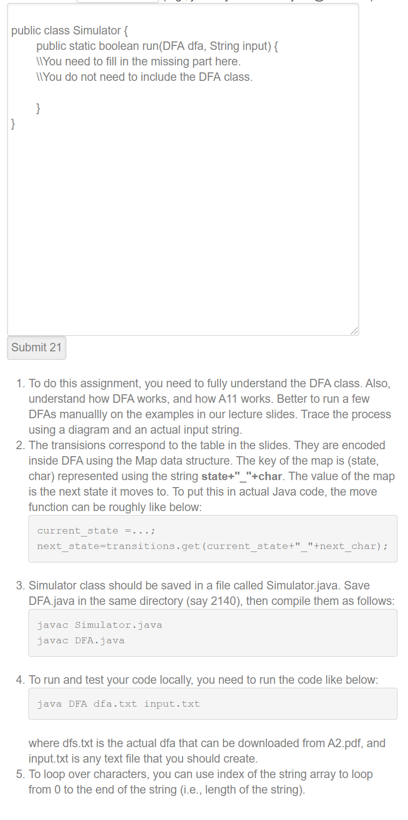 Construct a DFA from a text file */ public DFA(String filename) throws