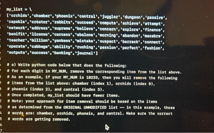  \# a) Write python code below that does the following: \#