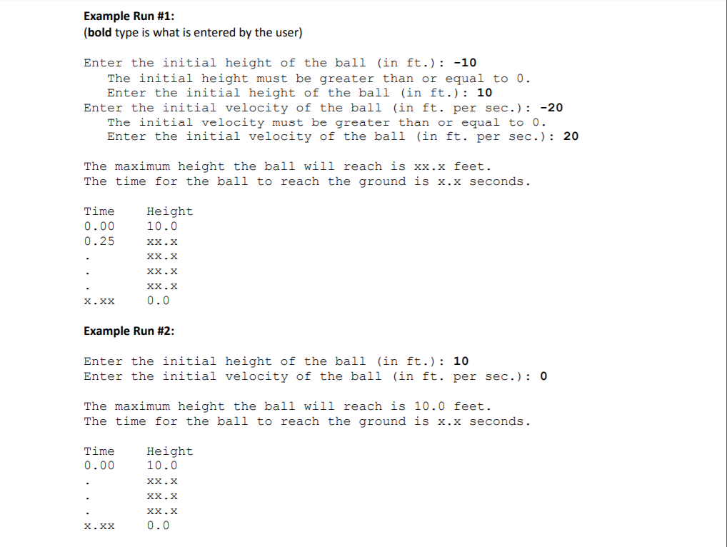 please only use for do while and while loops also the out