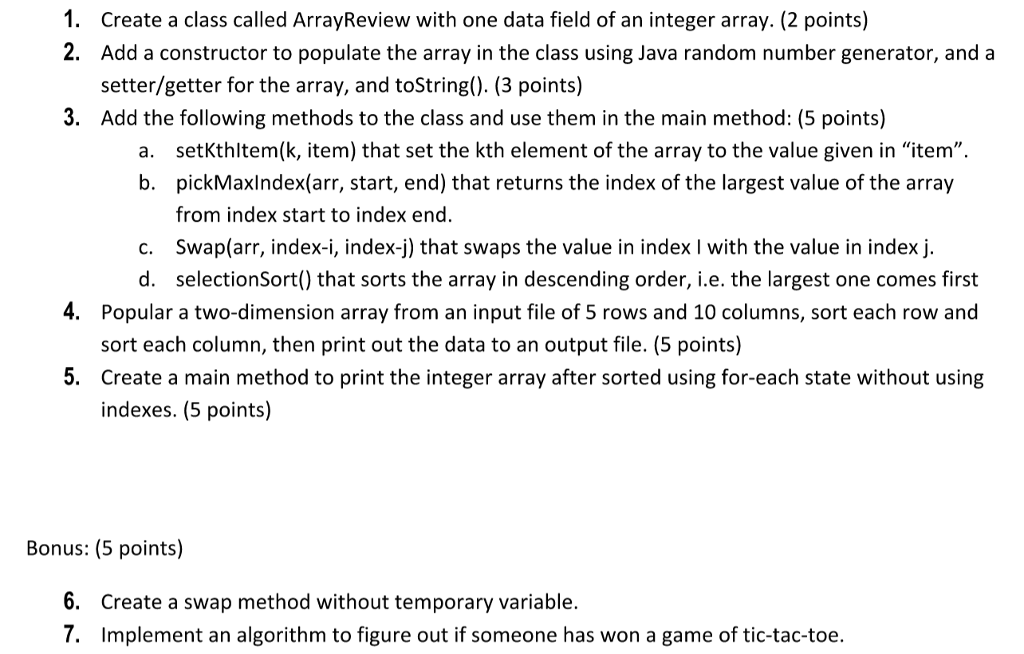  This is a Java Code 1. 2. Create a class called