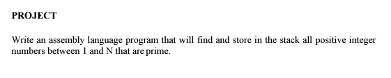 Write an assembly language program that will find and store in
