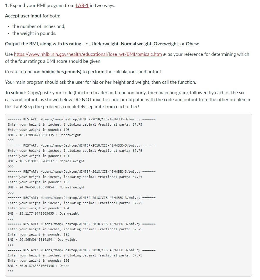 Please program this question in Python 3 and please have the program