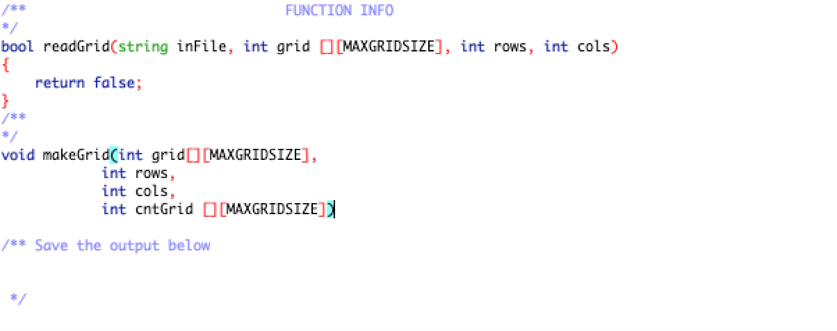 program. #include using namespace std; const int MAXGRIDSIZE = 100; // the